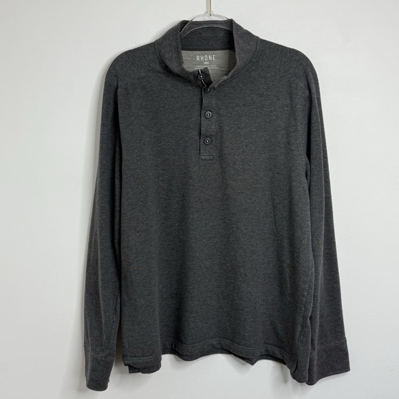 Rhone Faroe Island Performance Polo Mens L Gray Wool Blend Organic Cotton - Picture 1 of 15